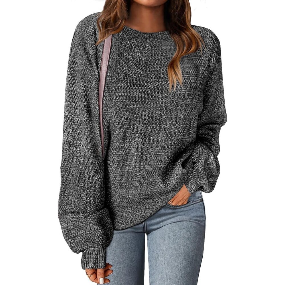 Sweater Women Oversized Knit Crew Neck Long Sleeve Fall Winter Casual Cozy